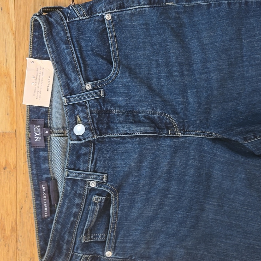 NYDJ Barbara Bootcut Blue Jeans Lift Tuck Stetch Medium Wash Sz 6 (28x32 1/2") - Picture 2 of 14